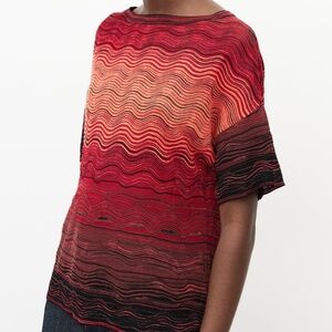 Missoni Red Gradient Mesh Knit Top—GORGEOUS Fabric & Colors—Like New! Size S